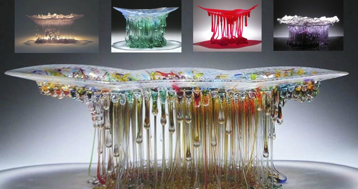 декоративные столы из стекла