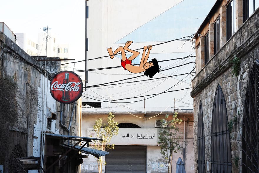Гомер Симпсон в Ливане? :) 24 самых забавных фото, на которых персонажи мультфильмов оказались в реальном мире! рис 7