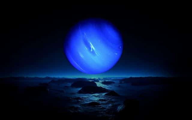 Vid-Neptuna-so-sputnika-Triton-v-predstavlenii-hudozhnika.