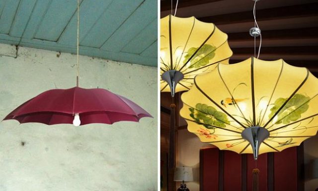 Старый зонт борозды не испортит! :) Варианты яркого декора из зонтиков рис 5