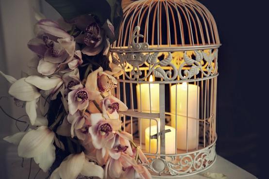 Без птички, но мило! Цветы, свечи, гирлянды и фотографии - в декоративной клетке ) рис 18