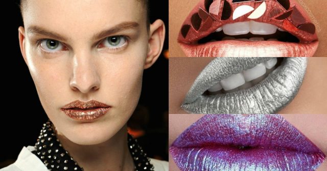 Идеальный макияж для новогодней ночи! Металлические губы – новый бьюти-тренд в мире моды :)