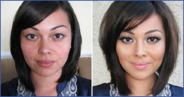 До и после: как меняется внешность девушек после того, как они накрасились? :)