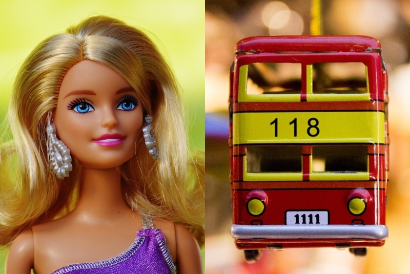 Игрушки кукла и автобус