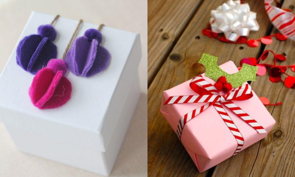 Упаковка для подарков в розовых оттенках