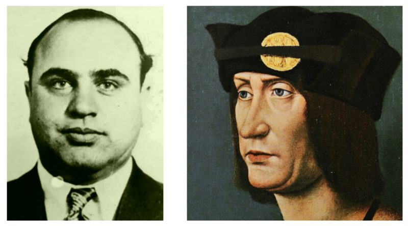 Коллаж из фото Аль Капоне и портрета Людовика XII