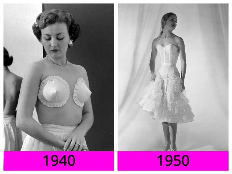 Женщины в нижнем белье 1950-х годов