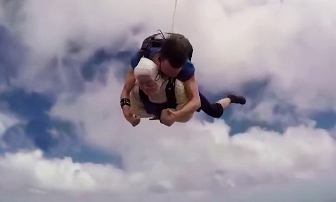 парашют прыжок два человека в небе