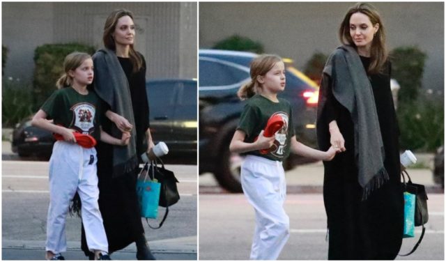 Анджелина Джоли идёт за руку с дочкой Вивьен