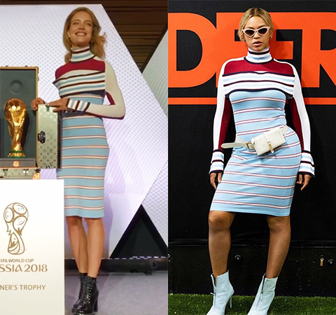 Наталья Водянова и Бейонсе в одинаковых платьях