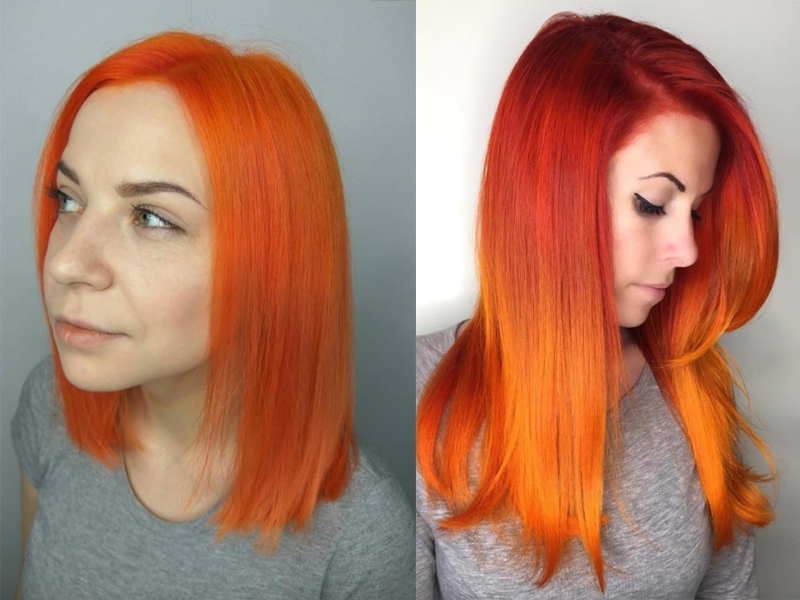 Макияж с оранжевыми волосами