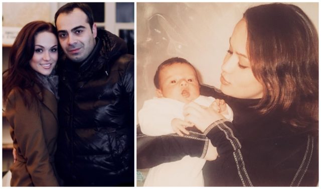 Мария Берсенева с первым мужем и новрожденным сыном