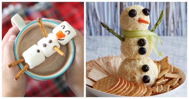 Идеи для праздника: забавные закуски в виде снеговика