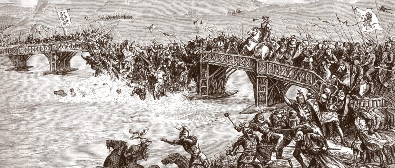 битва у Стерлингского моста глазами средневекового мастера офортов.
