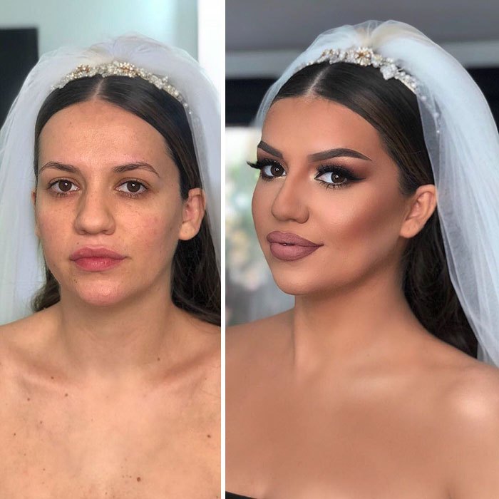 Невеста с макияжем