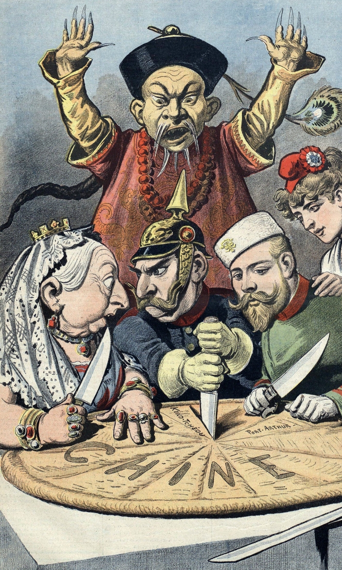 карикатура 19 века - "белые люди" делят Китай