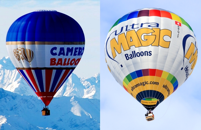 аэростаты компаний Cameron Balloons и Ultramagic, коллаж