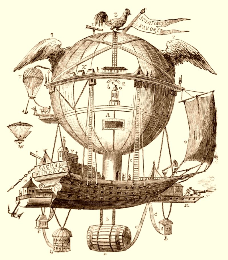 проект воздушного шара "Минерва", рисунок 18 века