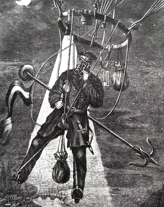Шар-седло Георга Родека в воздухе с пилотом