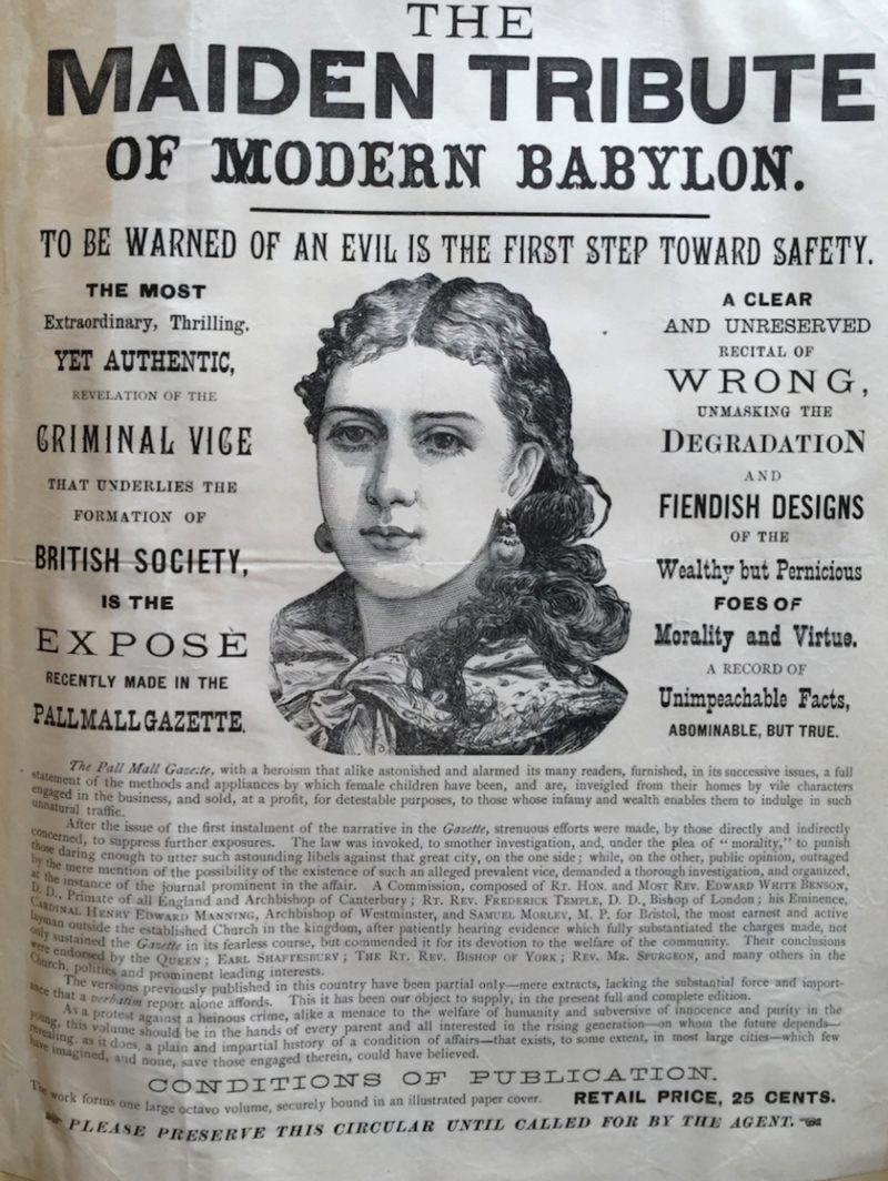 материал «Девичья дань современному Вавилону» в СМИ Англии в 1885 году