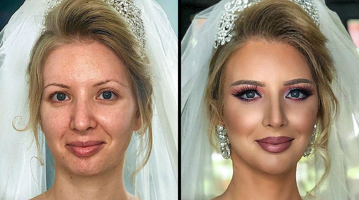 Ужасный свадебный макияж
