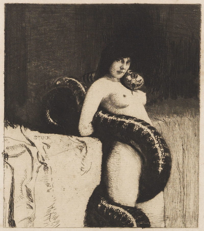 Женщина со змеей: картина фон Штука