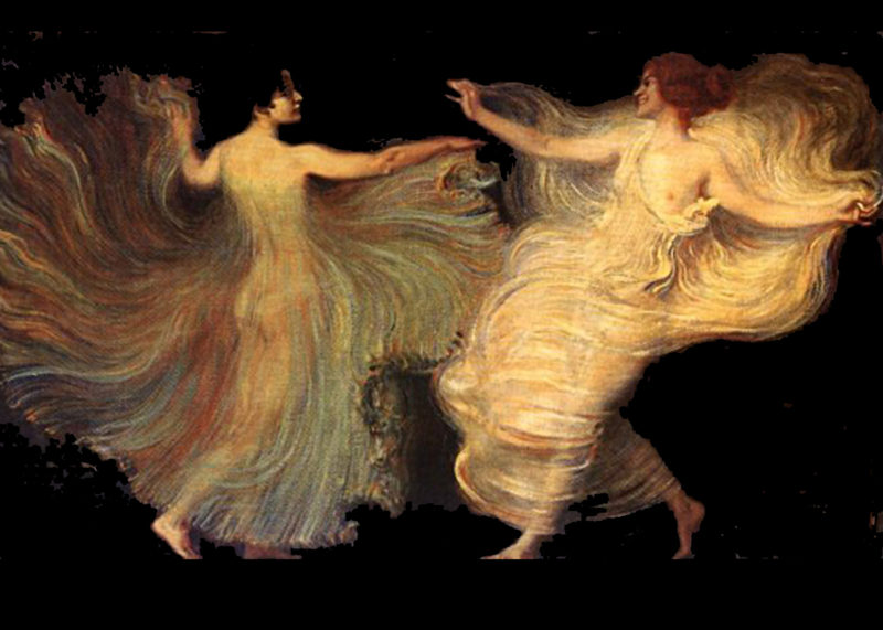 Картина фон Штука: танцующие женщины