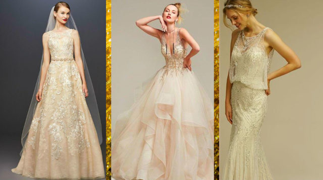 Волшебство свадебных платьев! 10 актуальных моделей в золотистых тонах для весны 2019