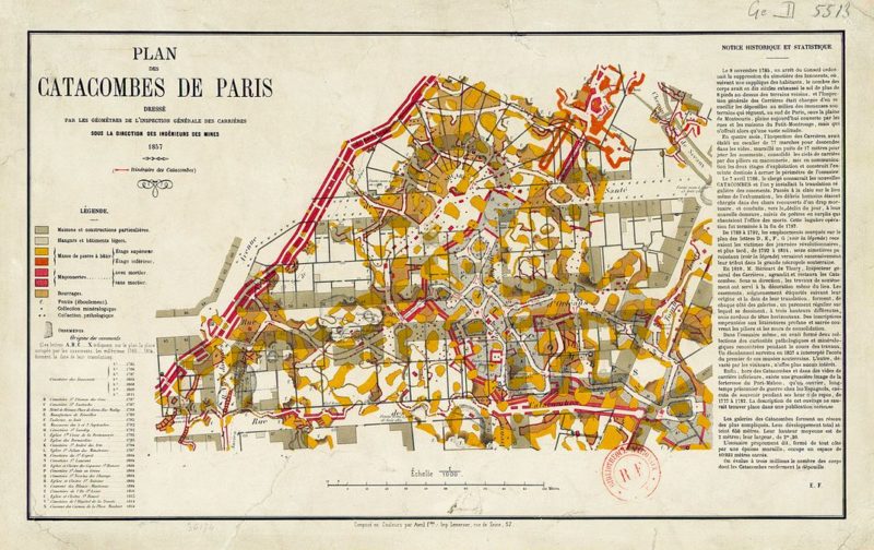 Схема катакомб Парижа