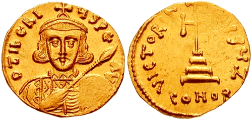 монета с изображением Тиверия 