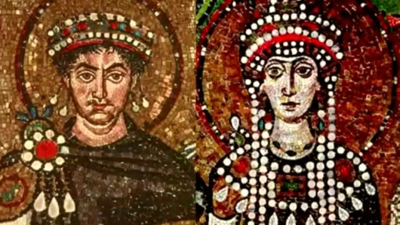 Феодора и Юстиниан - мозаика
