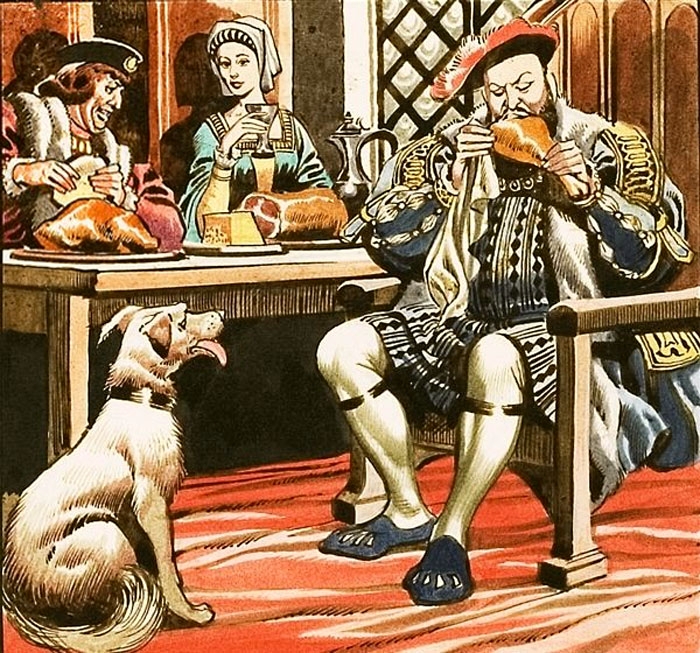 Король Англии Генрих VIII перекусывает окороком