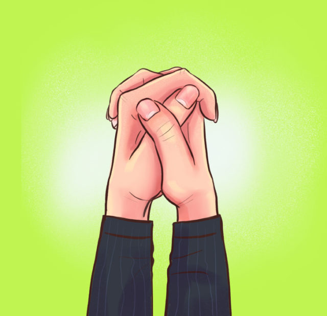 рисунок скрещенных пальцев рук