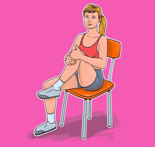 девушка сидит на стуле, рисунок