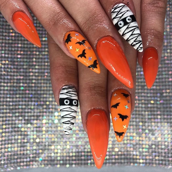 оранжевые ногти