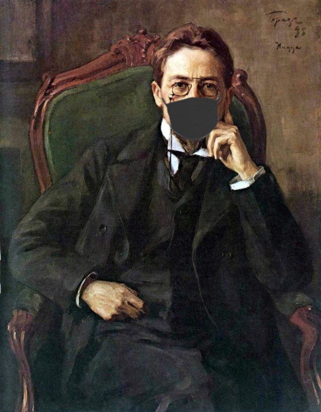 портрет чехова в кресле