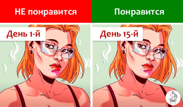 рисунок рыжей девушки в очках
