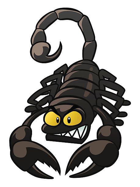 рисунок злого скорпиона на белом фоне