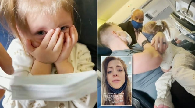 Cемью сняли с рейса United Airlines за то, что ребёнок не надел маску